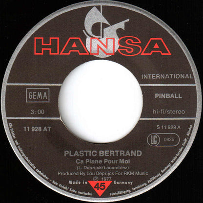 Plastic Bertrand : Ça Plane Pour Moi / Pogo Pogo (7", Single)