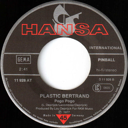 Plastic Bertrand : Ça Plane Pour Moi / Pogo Pogo (7", Single)