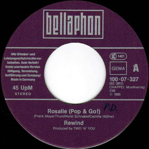 Rewind : Rosalie (Pop & Go!) (7", Single)