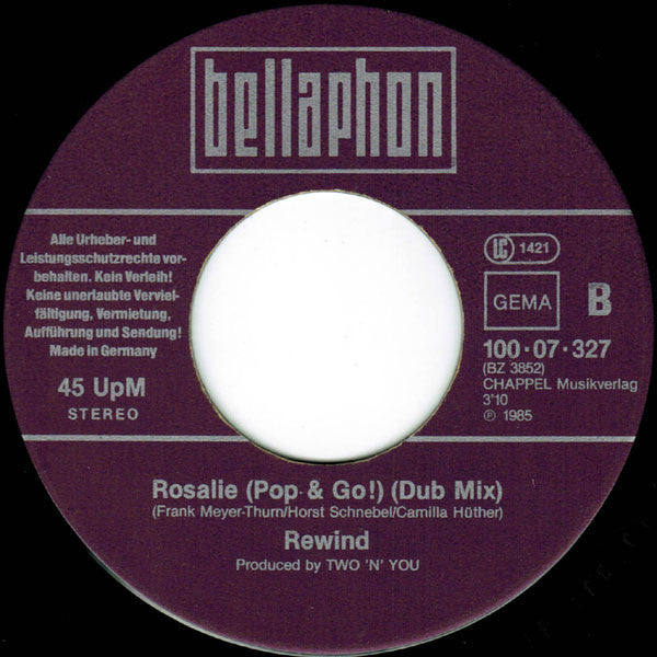 Rewind : Rosalie (Pop & Go!) (7", Single)