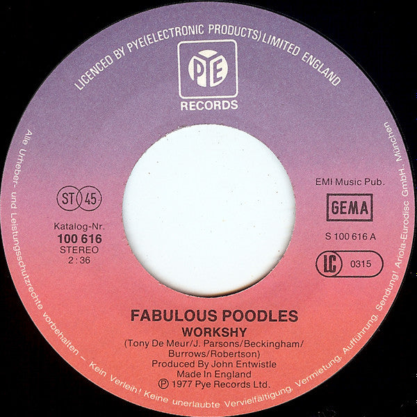 Fabulous Poodles : Workshy (7", Single)