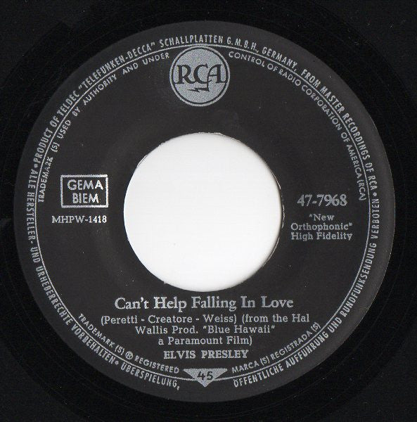 Elvis Presley : Rock-A-Hula Baby (''Twist Special'') / Can't Help Falling In Love (7", Single)