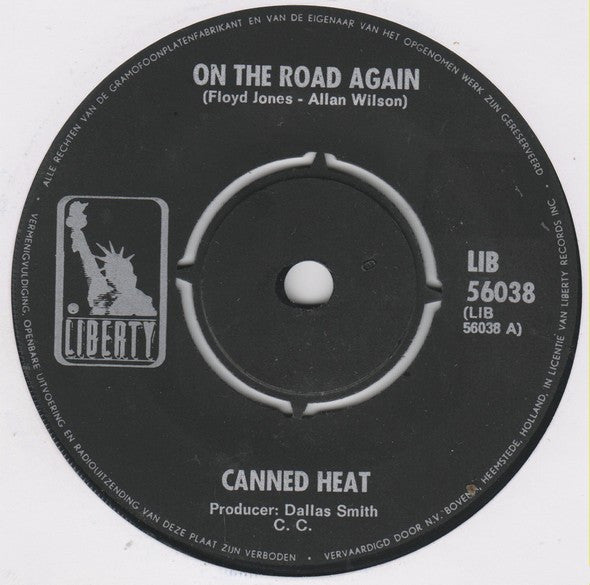 Canned Heat : On The Road Again (7", Single)