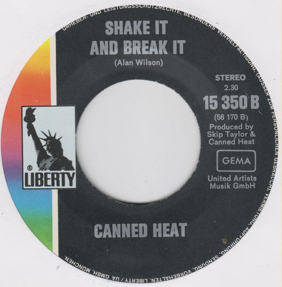 Canned Heat : Sugar Bee / Shake It And Break It (7", Single)