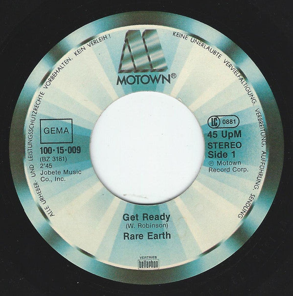 Rare Earth : Get Ready / (I Know) I'm Losing You (7", Single)