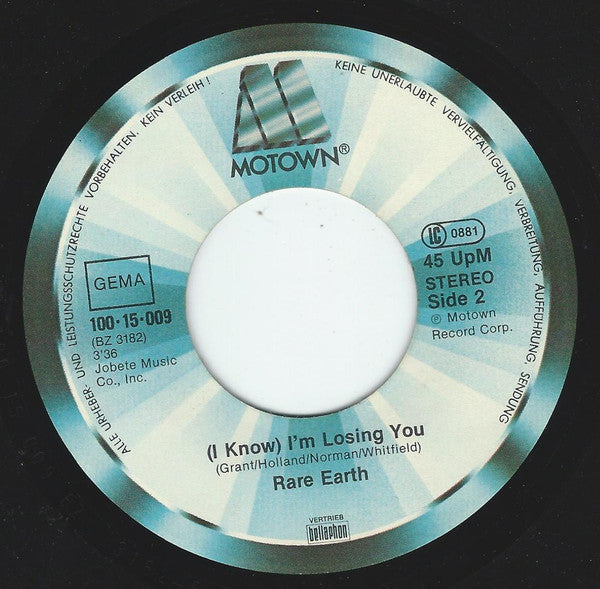 Rare Earth : Get Ready / (I Know) I'm Losing You (7", Single)