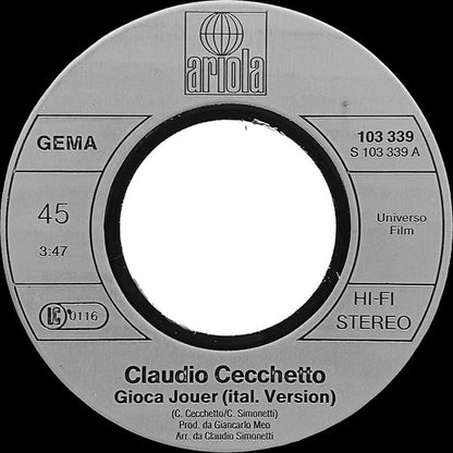 Claudio Cecchetto : Gioca Jouer (7", Single)