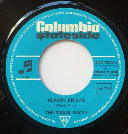 The Grass Roots : Heaven Knows (7", Single, Mono)