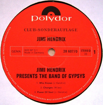 Jimi Hendrix : Presents The Band Of Gypsys (LP, Album, Club)