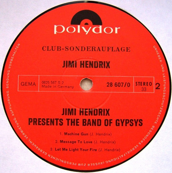 Jimi Hendrix : Presents The Band Of Gypsys (LP, Album, Club)