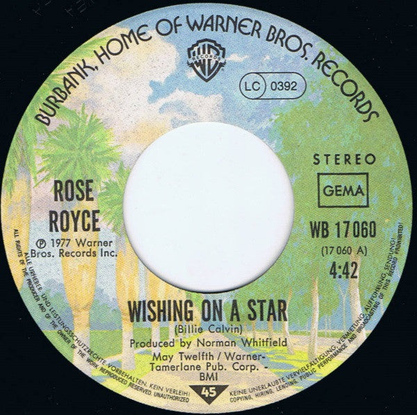 Rose Royce : Wishing On A Star (7", Single)