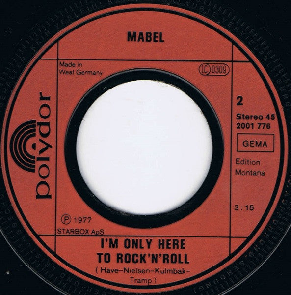 Mabel (2) : Boom-Boom / I'm Only Here To Rock'n' Roll (7", Single)