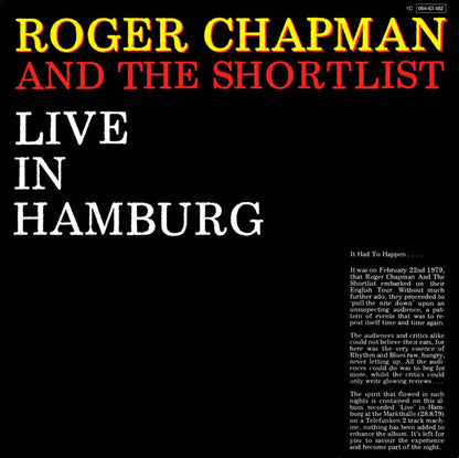 Roger Chapman And The Shortlist : Live In Hamburg (LP, Album)