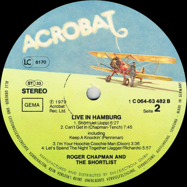 Roger Chapman And The Shortlist : Live In Hamburg (LP, Album)