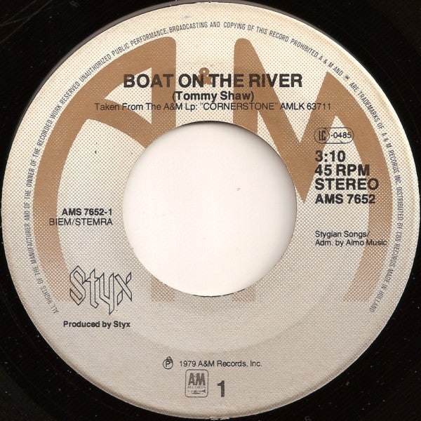 Styx : Boat On The River (7", Single)