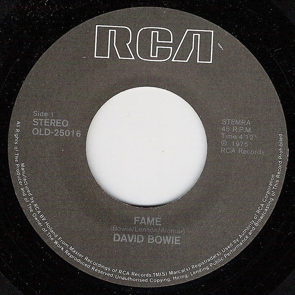 David Bowie : Fame / Golden Years (7", Single, RE)