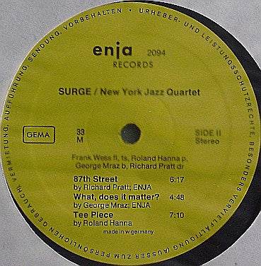 New York Jazz Quartet : Surge (LP, Album)