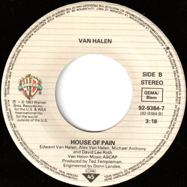 Van Halen : Jump! (7", Single)