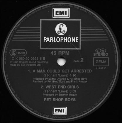 Pet Shop Boys : West End Girls (Dance Mix) (12", Maxi)