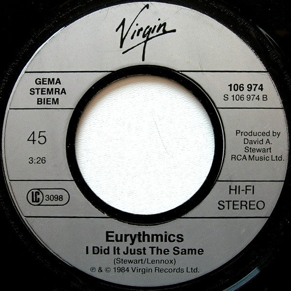 Eurythmics : Sexcrime (Nineteen Eighty ▪ Four) (7", Single)