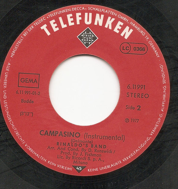 Rinaldo's Band : Campasino (7")