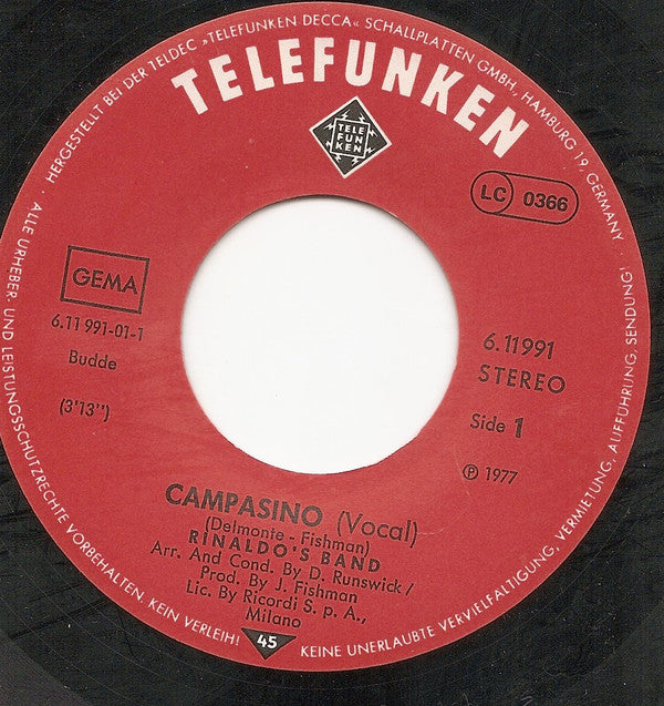 Rinaldo's Band : Campasino (7")