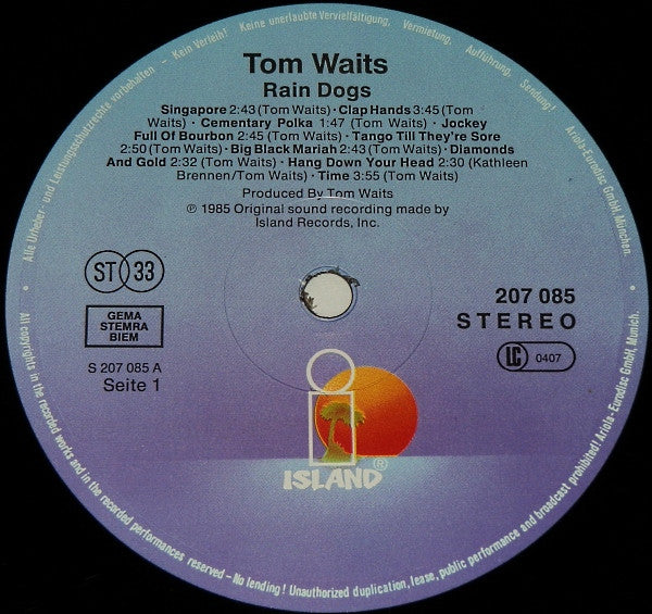 Tom Waits : Rain Dogs (LP, Album)