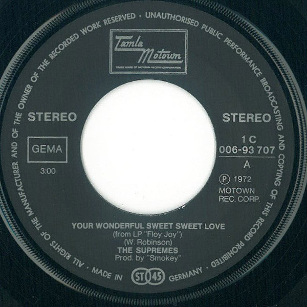 Supremes* : Your Wonderful Sweet Sweet Love (7", Single)