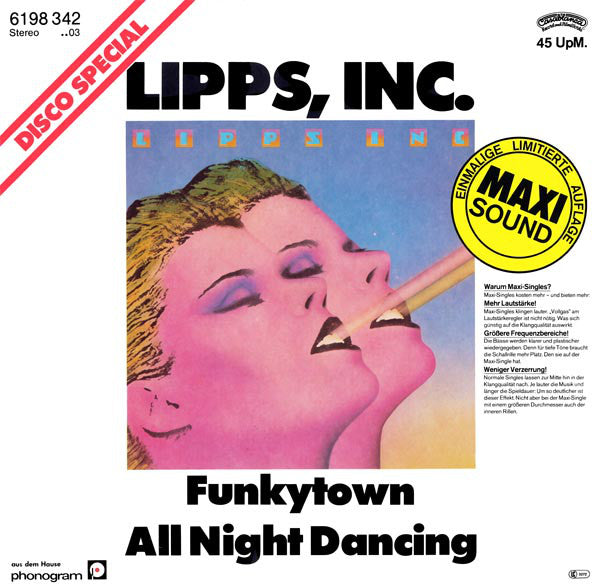 Lipps, Inc. : Funkytown / All Night Dancing (12", Maxi, Ltd)