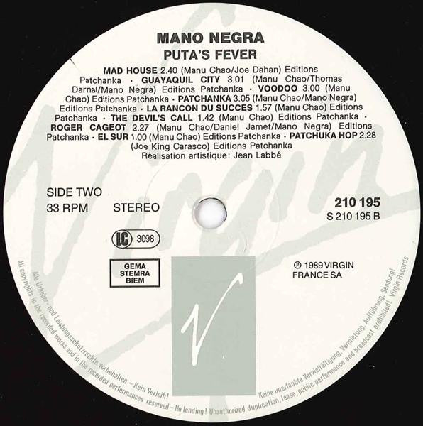 Mano Negra : Puta's Fever (LP, Album)