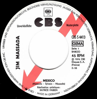 Jim Massada : Mexico / Hands Up (7", Single, Promo)