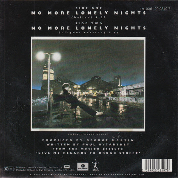 Paul McCartney : No More Lonely Nights (7", Single)