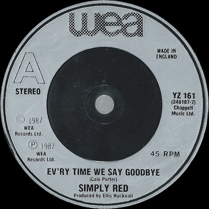 Simply Red : Ev'ry Time We Say Goodbye (7", Single, Sil)