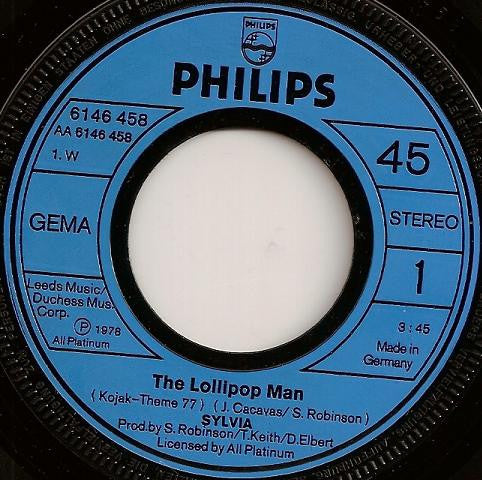 Sylvia* : The Lollipop Man (7")