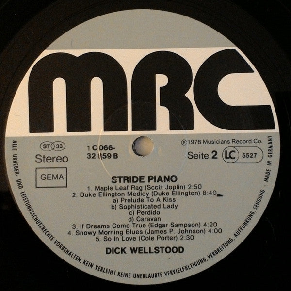 Dick Wellstood : Stride Piano (LP, Album)