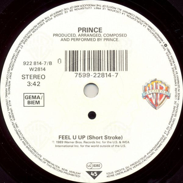 Prince : Partyman (7", Single, Sma)