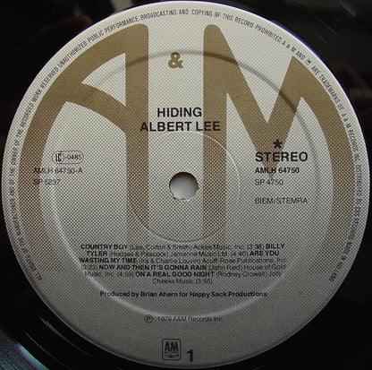 Albert Lee : Hiding (LP, Album)