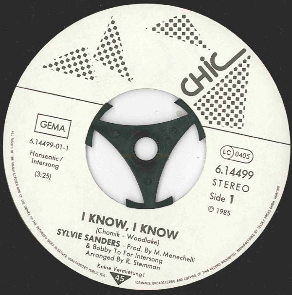 Sylvie Sanders : I Know, I Know (7", Single)