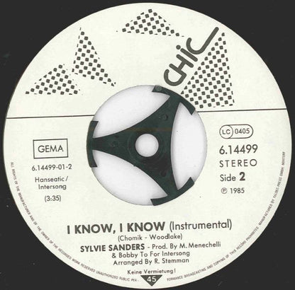 Sylvie Sanders : I Know, I Know (7", Single)