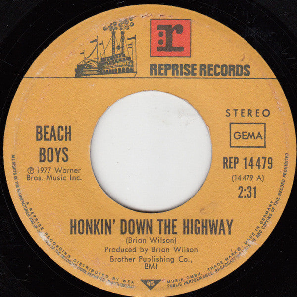 The Beach Boys : Honkin' Down The Highway (7", Single)