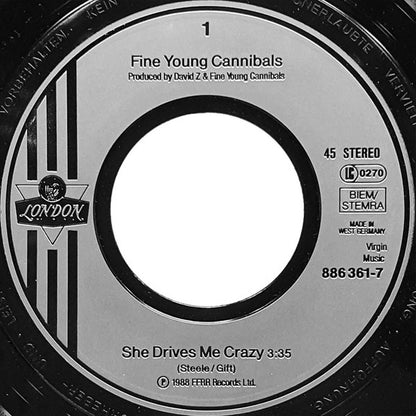 Fine Young Cannibals : She Drives Me Crazy (7", Single)