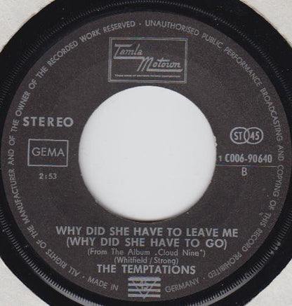 The Temptations : Cloud Nine (7", Single, RE)