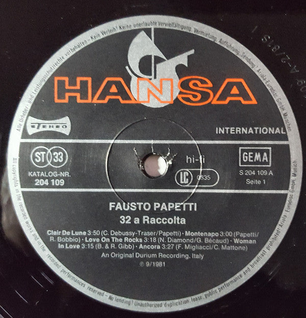 Fausto Papetti : 32a Raccolta (LP, Album)