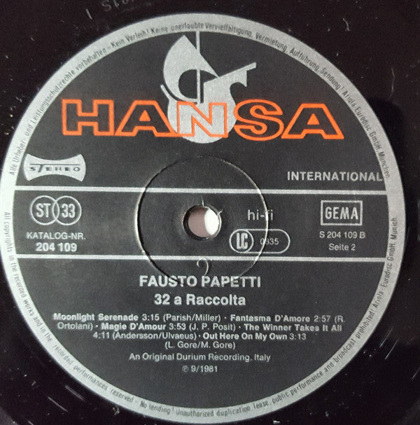 Fausto Papetti : 32a Raccolta (LP, Album)