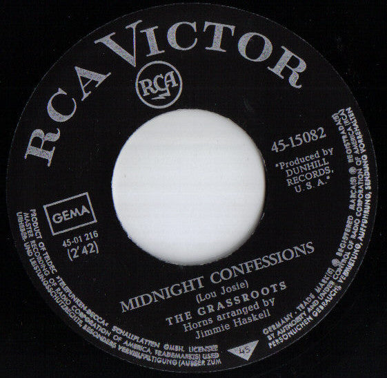 The Grass Roots : Midnight Confessions / Who Will You Be Tomorrow (7", Single)