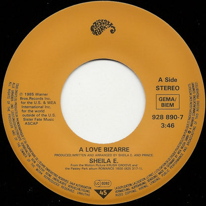 Sheila E* : A Love Bizarre (7", Single, Ora)