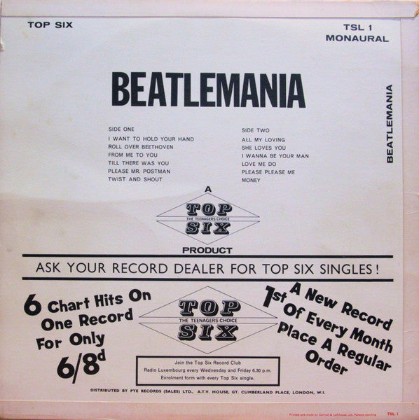 Unknown Artist : Beatlemania (LP, Mono)