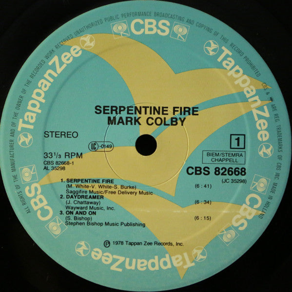 Mark Colby : Serpentine Fire (LP, Album, Gat)