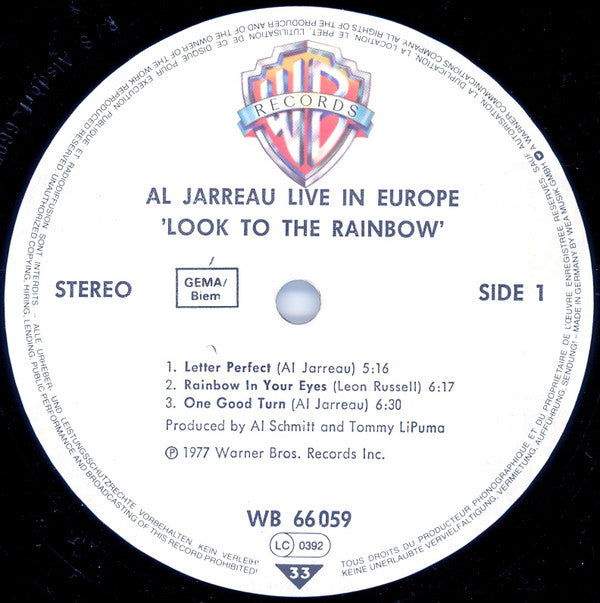 Al Jarreau : Look To The Rainbow - Live In Europe (2xLP, Album, RE)