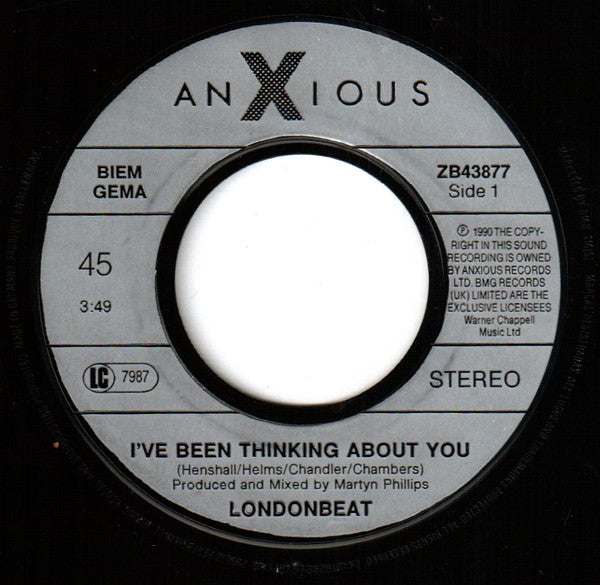 Londonbeat : I've Been Thinking About You (7", Single)